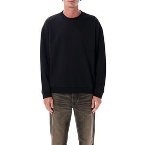 DIESEL Relaxed Fit Crewneck Sweatshirt with Subtle Branding Men BLACK Sweaters &